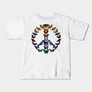 Butterfly Peace Symbol, Save the Animals Kids T-Shirt